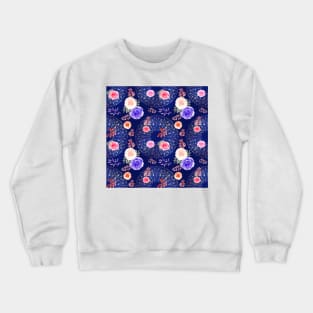 Spring Mandalas and Roses China Blue Crewneck Sweatshirt